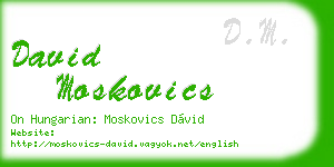 david moskovics business card